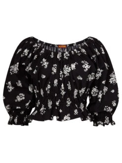 Tina Black Mono Floral Top -New Modern Dress Sales tina black mono floral top by kitri studio 28887815356467