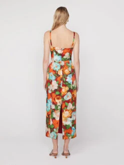 Ursula Blue Impressionist Floral Print Midi Dress -New Modern Dress Sales ursula blue impressionist floral print midi dress by kitri studio 43086529954092