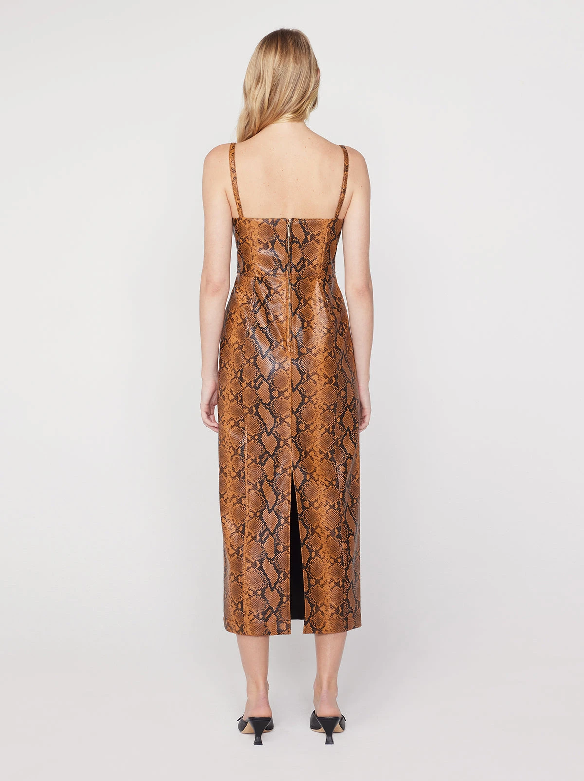 Ursula Caramel Snakeskin Vinyl Dress 2 Ursula Caramel Snakeskin Vinyl Dress - Image 2