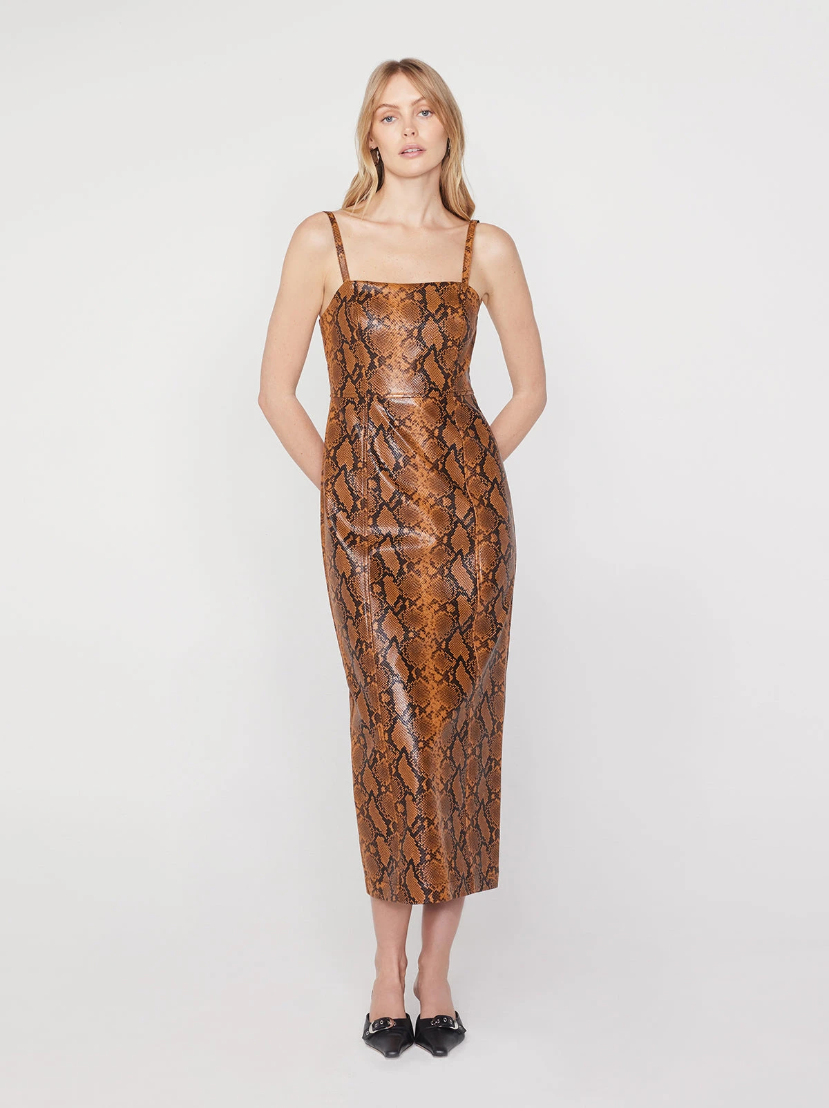 Ursula Caramel Snakeskin Vinyl Dress 1 Ursula Caramel Snakeskin Vinyl Dress