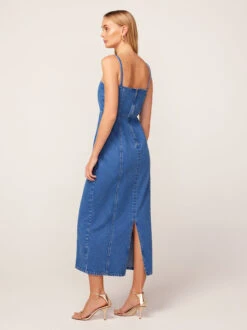 Ursula Embroidered Denim Midi Dress -New Modern Dress Sales ursula embroidered denim midi dress by kitri studio 45086636310828