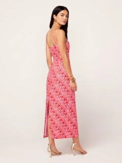 Ursula Pink Wave Print Midi Dress -New Modern Dress Sales ursula pink wave print midi dress by kitri studio 45086607802668