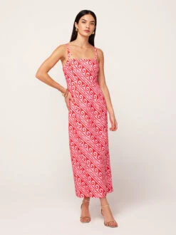 Ursula Pink Wave Print Midi Dress -New Modern Dress Sales ursula pink wave print midi dress by kitri studio 45086607868204