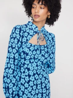 Valentina Blue Blurred Floral Mini Dress -New Modern Dress Sales valentina blue blurred floral mini dress by kitri studio 41861676859692