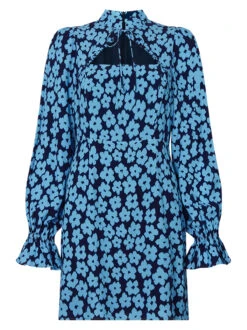 Valentina Blue Blurred Floral Mini Dress -New Modern Dress Sales valentina blue blurred floral mini dress by kitri studio 41861681414444