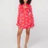 Valentina Red Floral Mini Dress