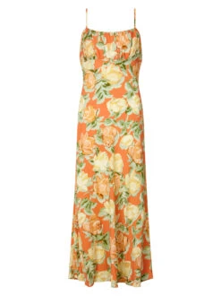 Velma Apricot Painted Floral Print Midi Dress -New Modern Dress Sales velma apricot painted floral print midi dress by kitri studio 45086586667308
