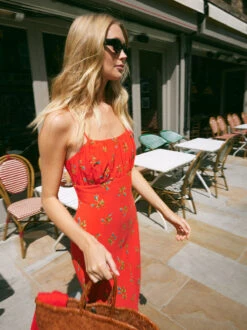 Velma Red Rosebud Midi Dress -New Modern Dress Sales velma red rosebud midi dress by kitri studio 43897168724268