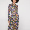 Wanda Iris Impressionist Floral Shirt Dress